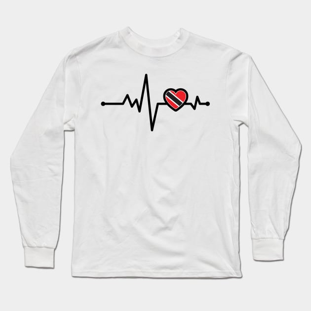 Trinidad and Tobago Heart Monitor Long Sleeve T-Shirt by IslandConcepts